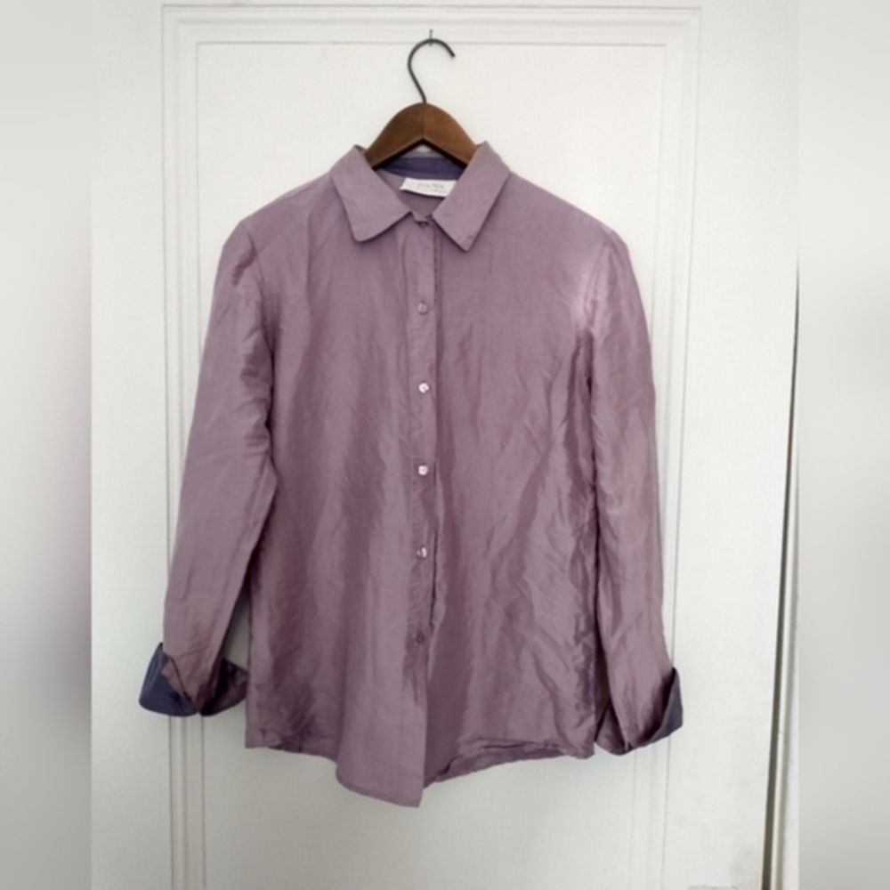 Lavender Purple  Pastel Silk Blouse | Size XS​